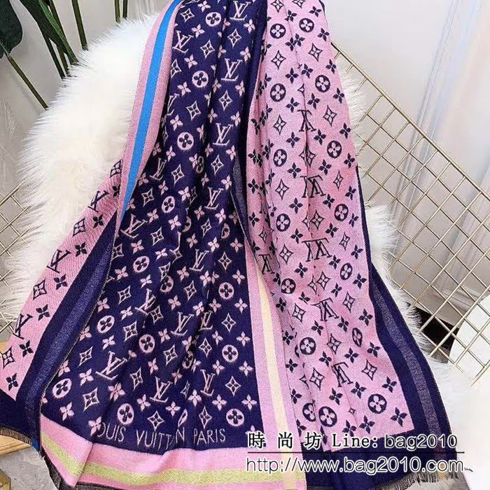 路易威登LV雙面大牌元素提花羊絨圍巾 LLWJ6003